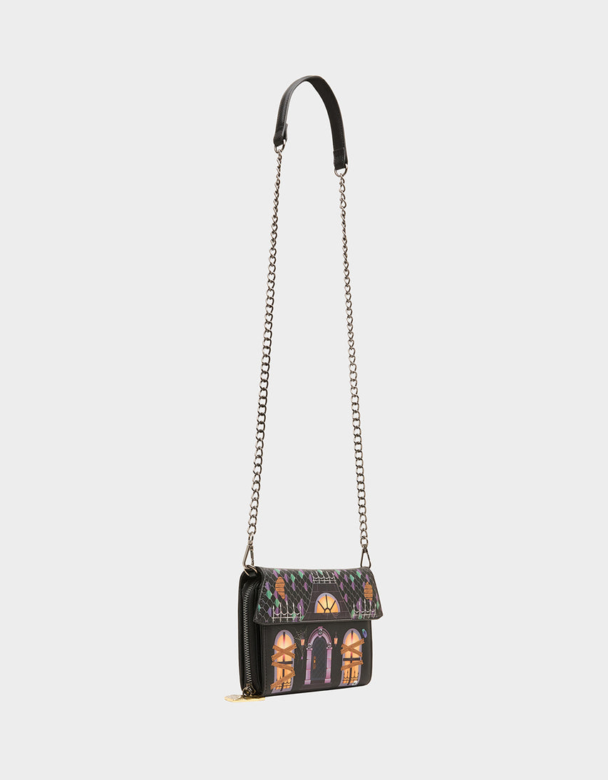 BOO & BREAKFAST WALLET ON CHAIN BLACK/MULTI
