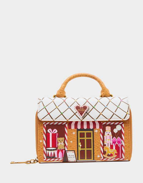 TREAT ME RIGHT Brown Gingerbread Holiday Women's Wallet on Chain