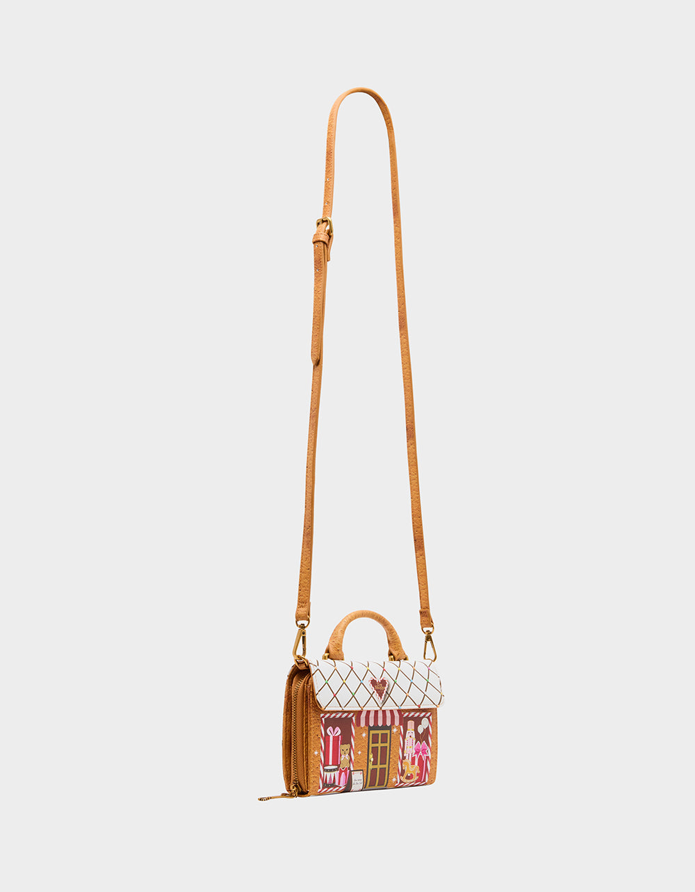 TREAT ME RIGHT Brown Gingerbread Holiday Women's Wallet on Chain
