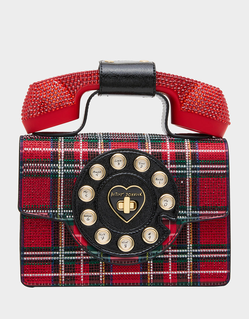BRRRR-ING PHONE BAG PLAID