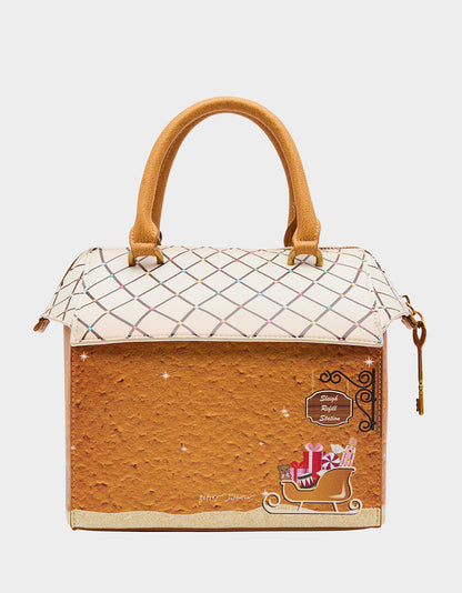 TREAT ME RIGHT SATCHEL BROWN - HANDBAGS - Betsey Johnson