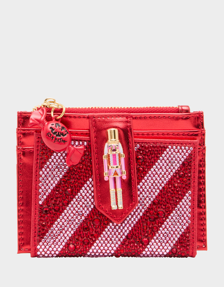 NUTCRACKER WALLET PINK STRIPE - HANDBAGS - Betsey Johnson