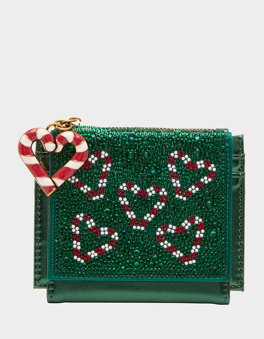 CANDY CANE WALLET GREEN - HANDBAGS - Betsey Johnson