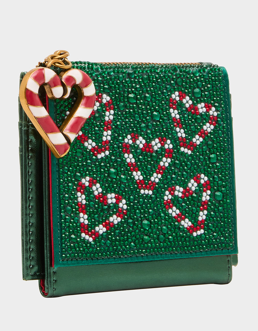 CANDY CANE WALLET GREEN - HANDBAGS - Betsey Johnson