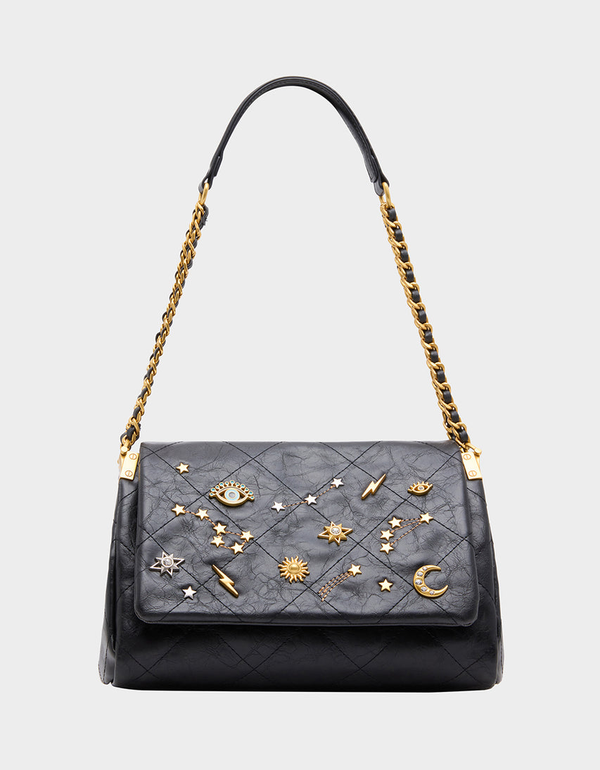 CELESTIAL FLAP BLACK - HANDBAGS - Betsey Johnson