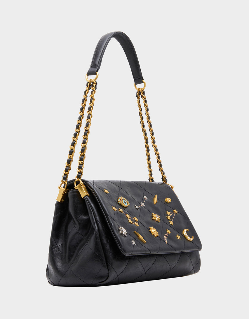 CELESTIAL FLAP BLACK - HANDBAGS - Betsey Johnson