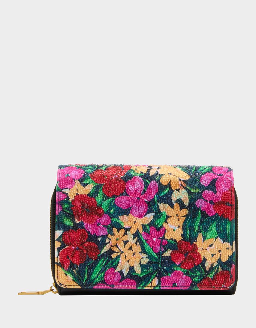 GARDEN PARTY CROSSBODY BLACK FLORAL - HANDBAGS - Betsey Johnson