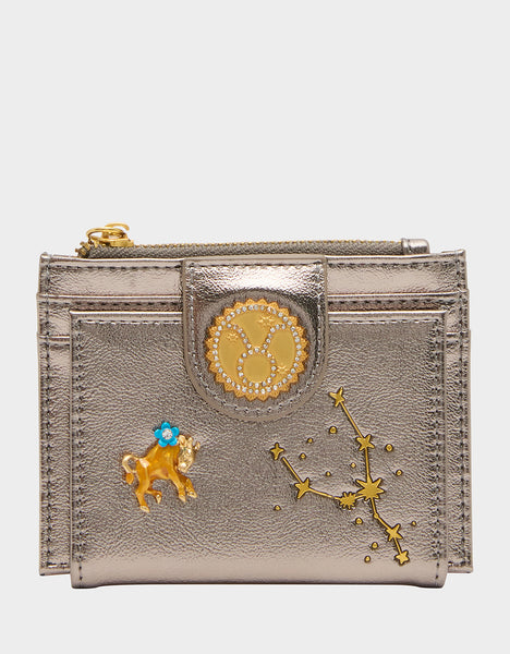 TAURUS WALLET GUNMETAL Zodiac Sign Bifold Wallet – Betsey Johnson