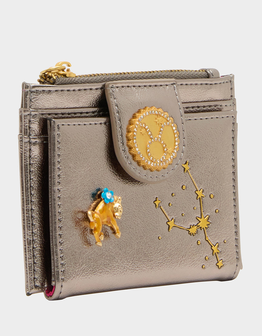 TAURUS WALLET GUNMETAL - HANDBAGS - Betsey Johnson