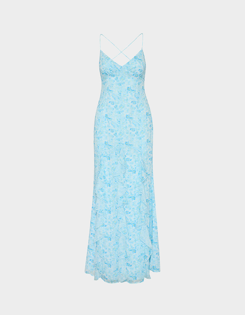 PETAL BREEZE MAXI DRESS BLUE - APPAREL - Betsey Johnson
