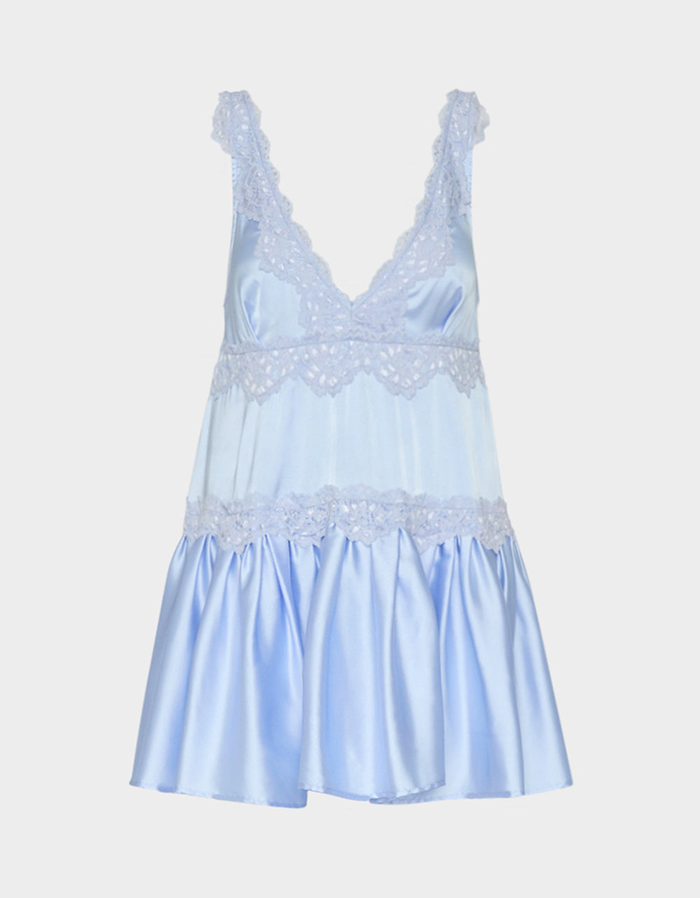 Women's Sweet Satin Swing Dress in Blue | Size Large