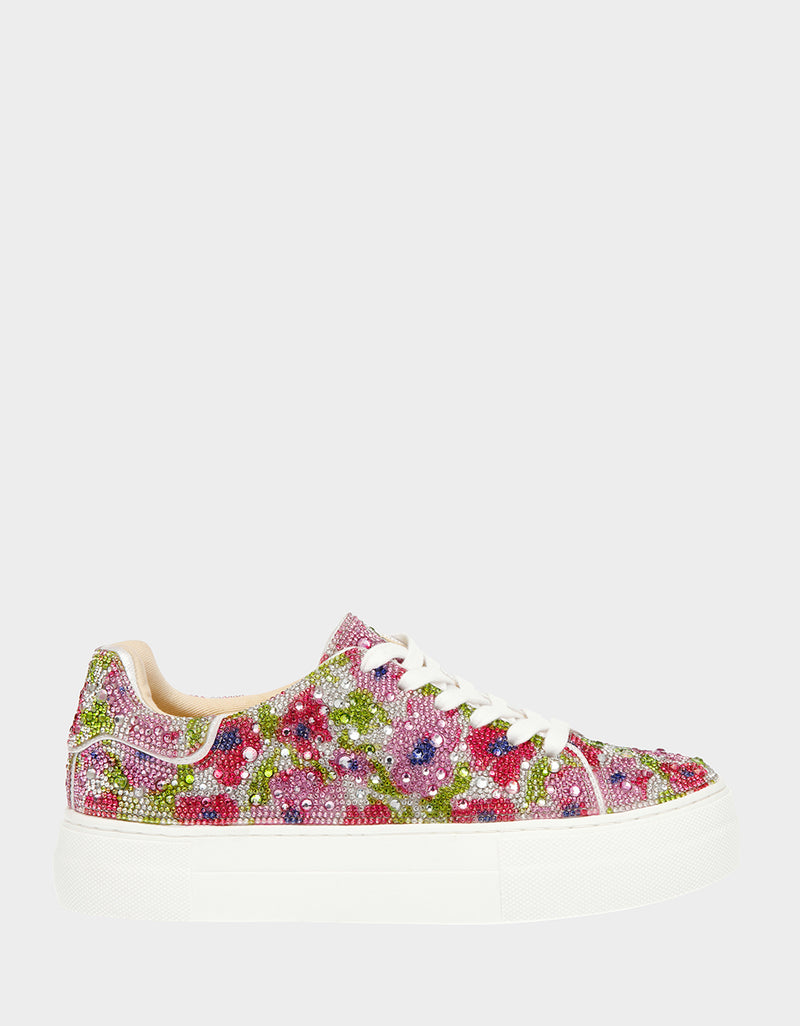 SIDNY SILVER MULTI Floral Rhinestone Sneakers | Women's Sneakers ...
