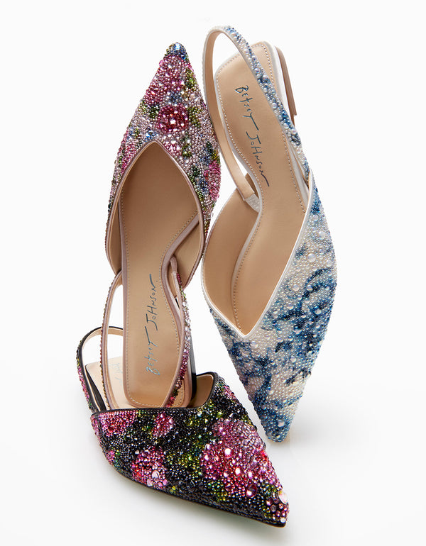 VANCE BLUE FLORAL - SHOES - Betsey Johnson