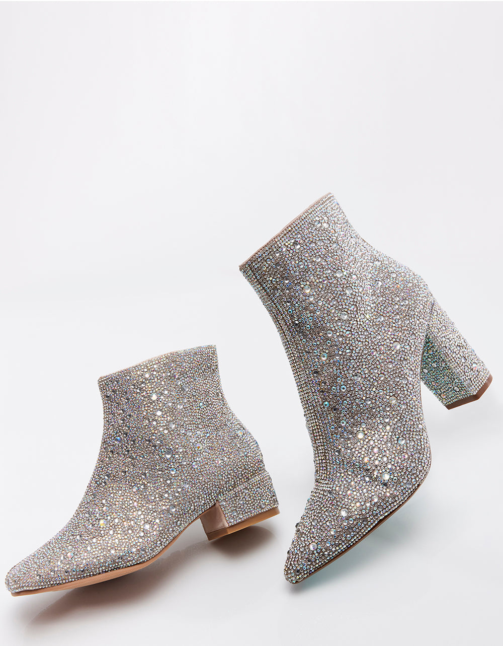 KIDS' CADY SILVER | Girls' Rhinestone Booties – Betsey Johnson