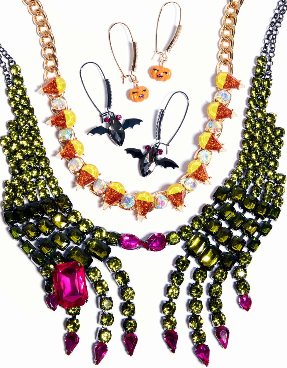 RICH WITCH CANDY CORN FRONTAL NECKLACE ORANGE - JEWELRY - Betsey Johnson - view 2