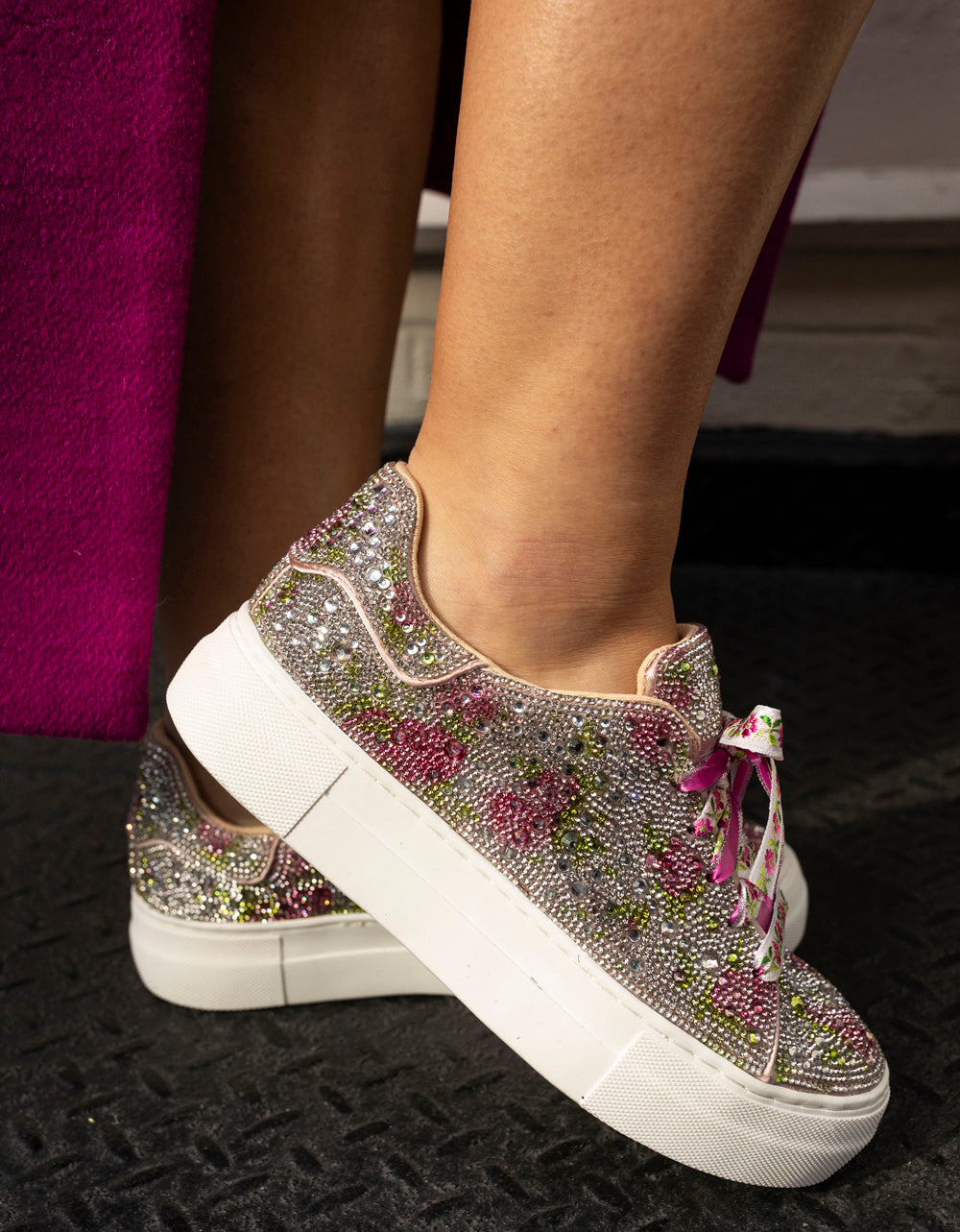 SB-SIDNY FLORAL Floral Rhinestone Sneaker – Betsey Johnson