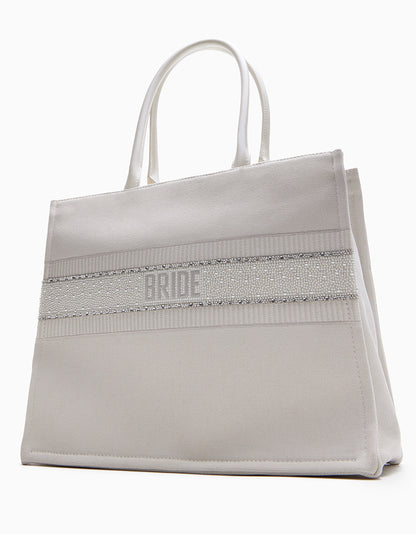 BRIDE TOTE WHITE - HANDBAGS - Betsey Johnson