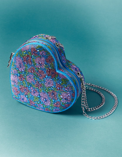 STONE HEART CONVERTIBLE BAG BLUE - HANDBAGS - Betsey Johnson