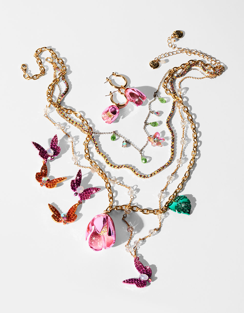 GARDEN GLAM DRAGONFLY DOUBLE DROP EARRINGS MULTI Women's Dragonfly