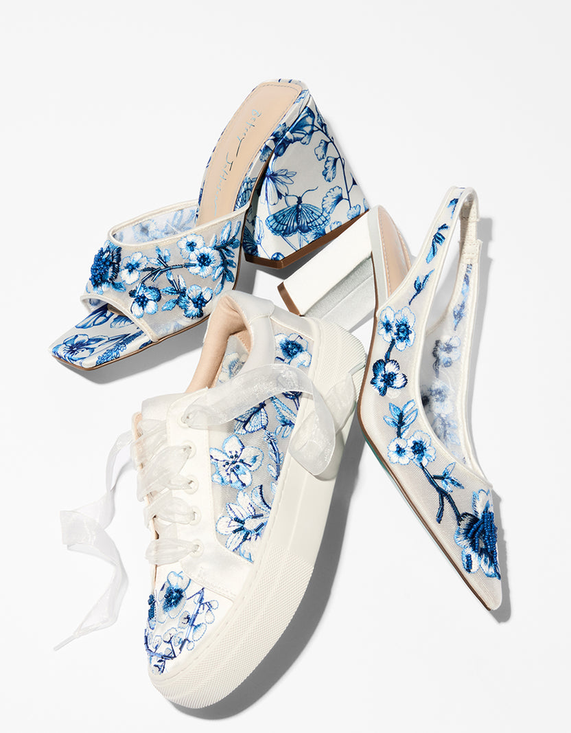 ROO BLUE FLORAL Slip-On Heel | Women's Heels – Betsey Johnson