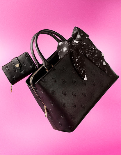 SKULLICIOUS SATCHEL BLACK - HANDBAGS - Betsey Johnson