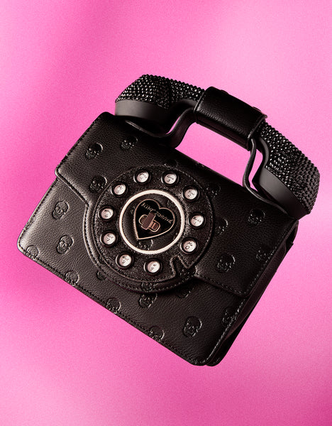 KITSCH SKULLICIOUS PHONE BAG BLACK - HANDBAGS - Betsey Johnson