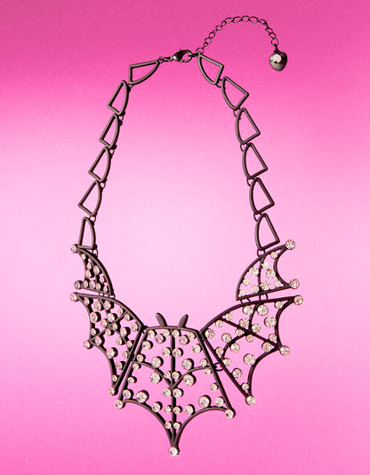 FLY BY NIGHT BAT BIB RHINESTONE - JEWELRY - Betsey Johnson