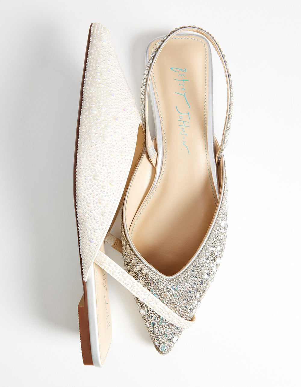 blue by betsey johnson molly rhinestone slingback dress flats Betsey Johnson Womens Molly Pointed Toe