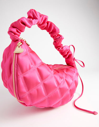 QUILTED NYLON SLING BAG PINK - HANDBAGS - Betsey Johnson