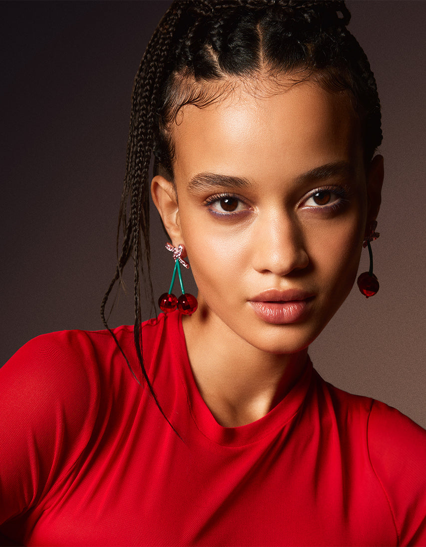 THINK PINK CHERRY DROP EARRINGS MULTI - JEWELRY - Betsey Johnson