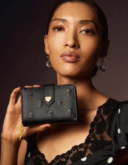 SKULLICIOUS BIFOLD WALLET BLACK - HANDBAGS - Betsey Johnson
