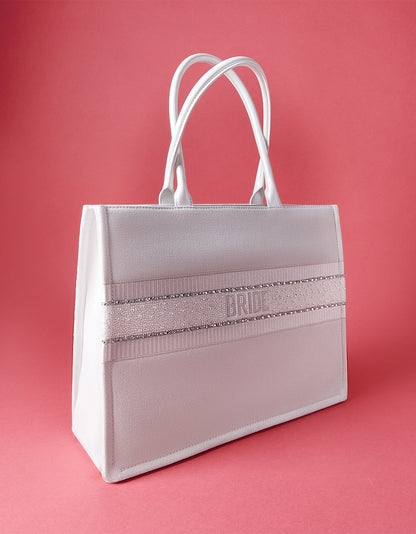 BRIDE TOTE WHITE - HANDBAGS - Betsey Johnson