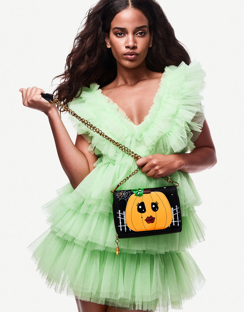 GOURDGOUS WALLET ON CHAIN BLACK MULTI - HANDBAGS - Betsey Johnson