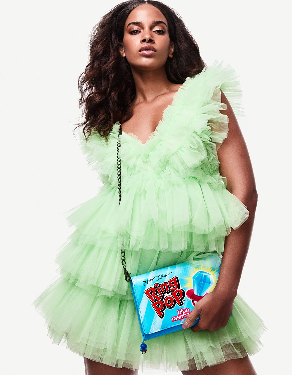 RING POP PATENT WALLET ON CHAIN BLUE Women's Ring Pop RING POP PATENT WALLET ON CHAIN BLUE Women's Ring Pop