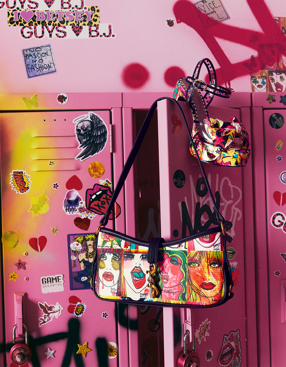 FACES SHOULDER BAG MULTI - HANDBAGS - Betsey Johnson