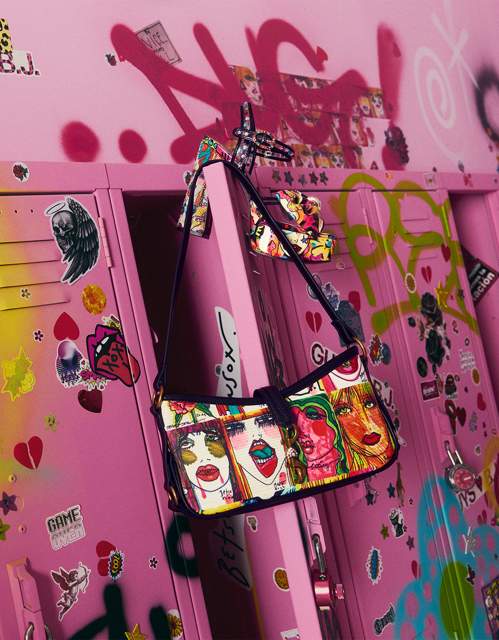 FACES SHOULDER BAG MULTI - HANDBAGS - Betsey Johnson