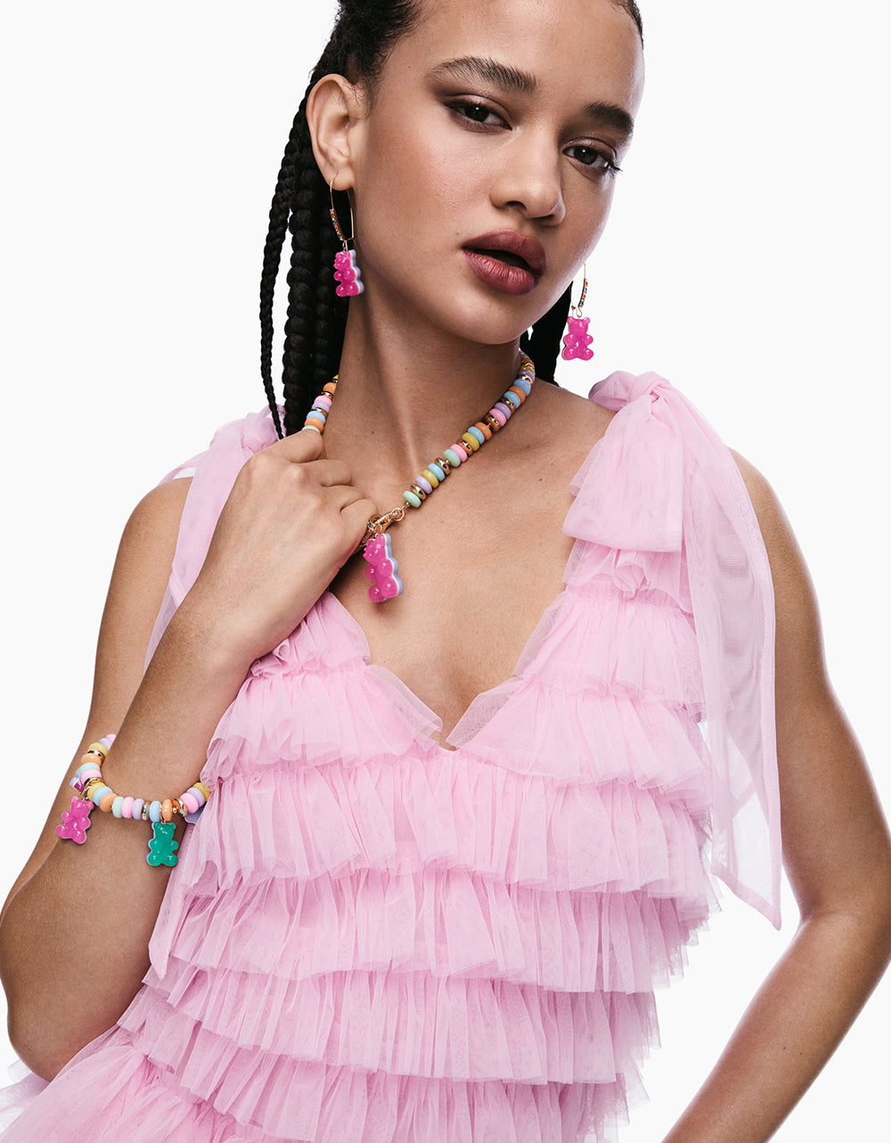 GUMMY BEAR SHEPHERD HOOK EARRINGS PINK - JEWELRY - Betsey Johnson - view 5