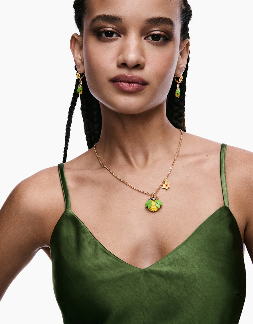 BEE FLOWER LEVER BACK EARRINGS YELLOW - JEWELRY - Betsey Johnson