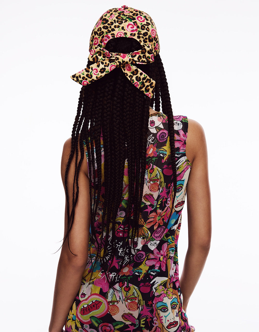 PRINTED BASEBALL HAT WITH BOW TIE ROSE - ACCESSORIES - Betsey Johnson - view 6