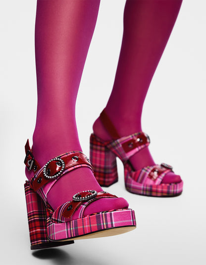RAMONA PINK PLAID MULTI - SHOES - Betsey Johnson