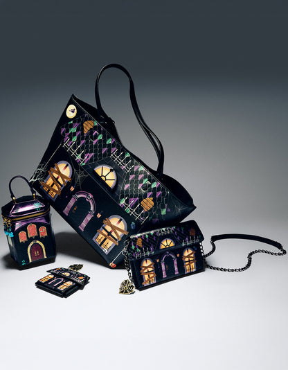 BOO & BREAKFAST WALLET ON CHAIN BLACK/MULTI - HANDBAGS - Betsey Johnson