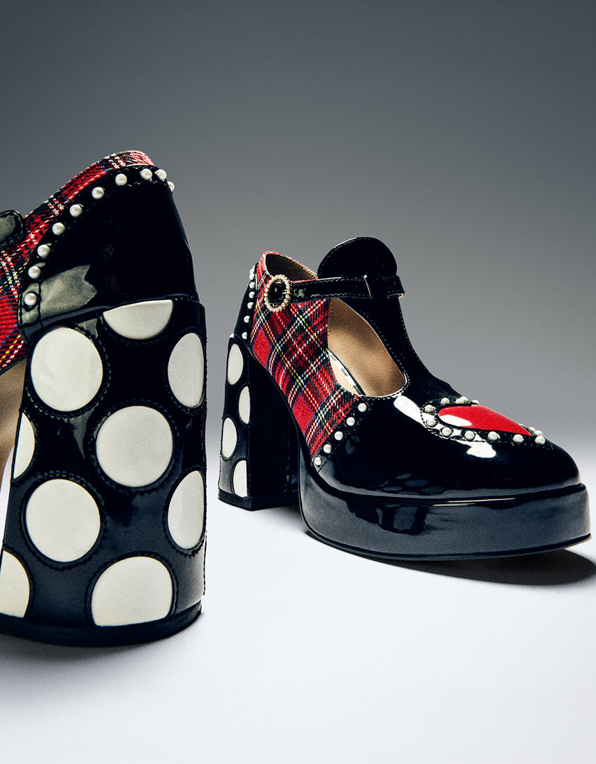 PERRIE RED PLAID MULTI - SHOES - Betsey Johnson