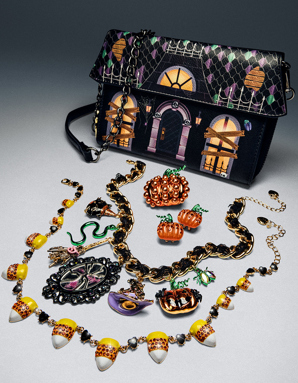 BOO & BREAKFAST WALLET ON CHAIN BLACK/MULTI - HANDBAGS - Betsey Johnson - view 5