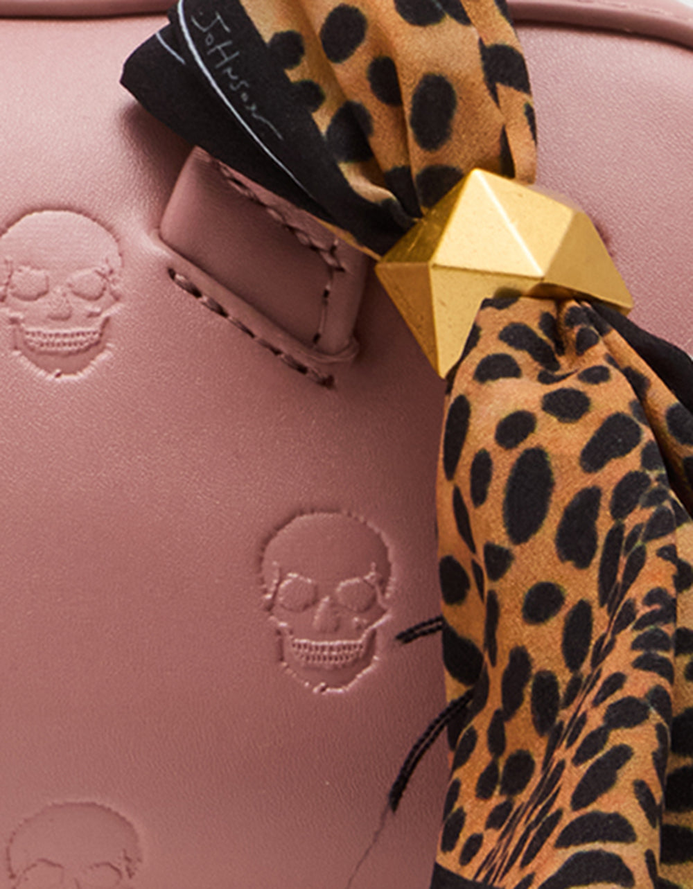 SKULLICIOUS SHOULDER BAG BLUSH - HANDBAGS - Betsey Johnson