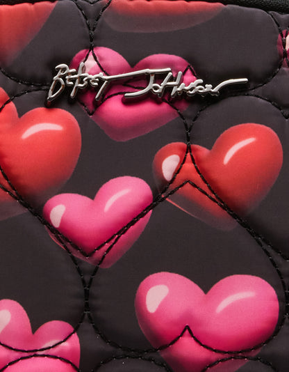 LOAF COSMETIC CASE WITH MIRROR BLACK/MULTI - HANDBAGS - Betsey Johnson