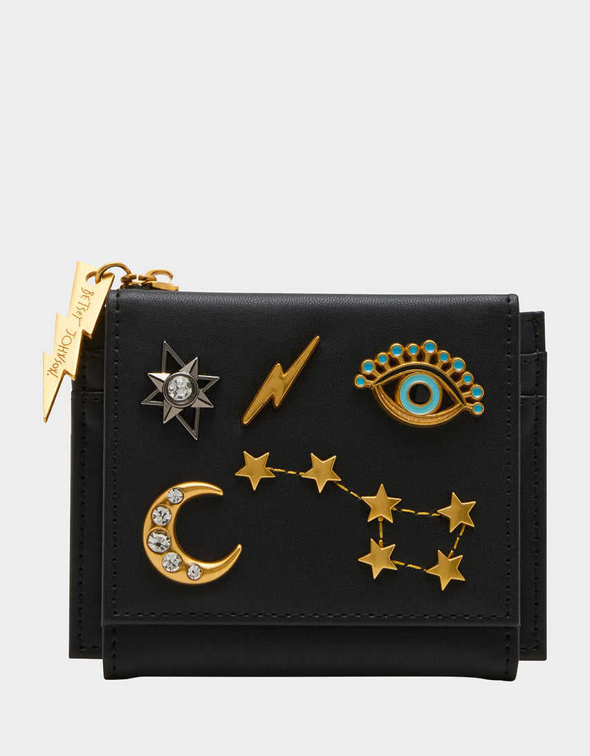 CELESTIAL BIFOLD WALLET BLACK - HANDBAGS - Betsey Johnson
