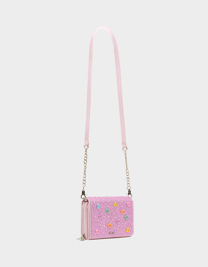 CANDY HEARTS WALLET ON CHAIN PINK - HANDBAGS - Betsey Johnson