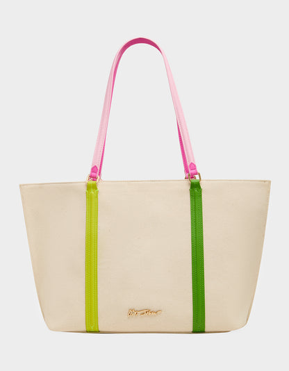 MISS MATCH TOTE NATURAL MULTI - HANDBAGS - Betsey Johnson