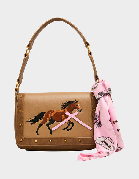 THE MANE EVENT SHOULDER BAG BROWN Western Horse Women's Handbag