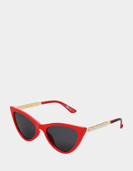 BETSEYS PEARL CAT SUNNIES RED - ACCESSORIES - Betsey Johnson
